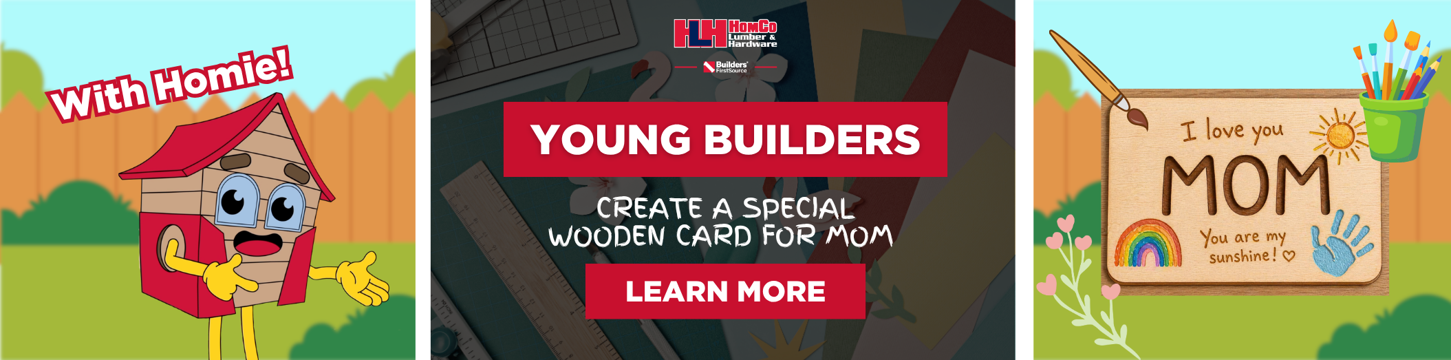 Young Builders Project Wooden MOM Card